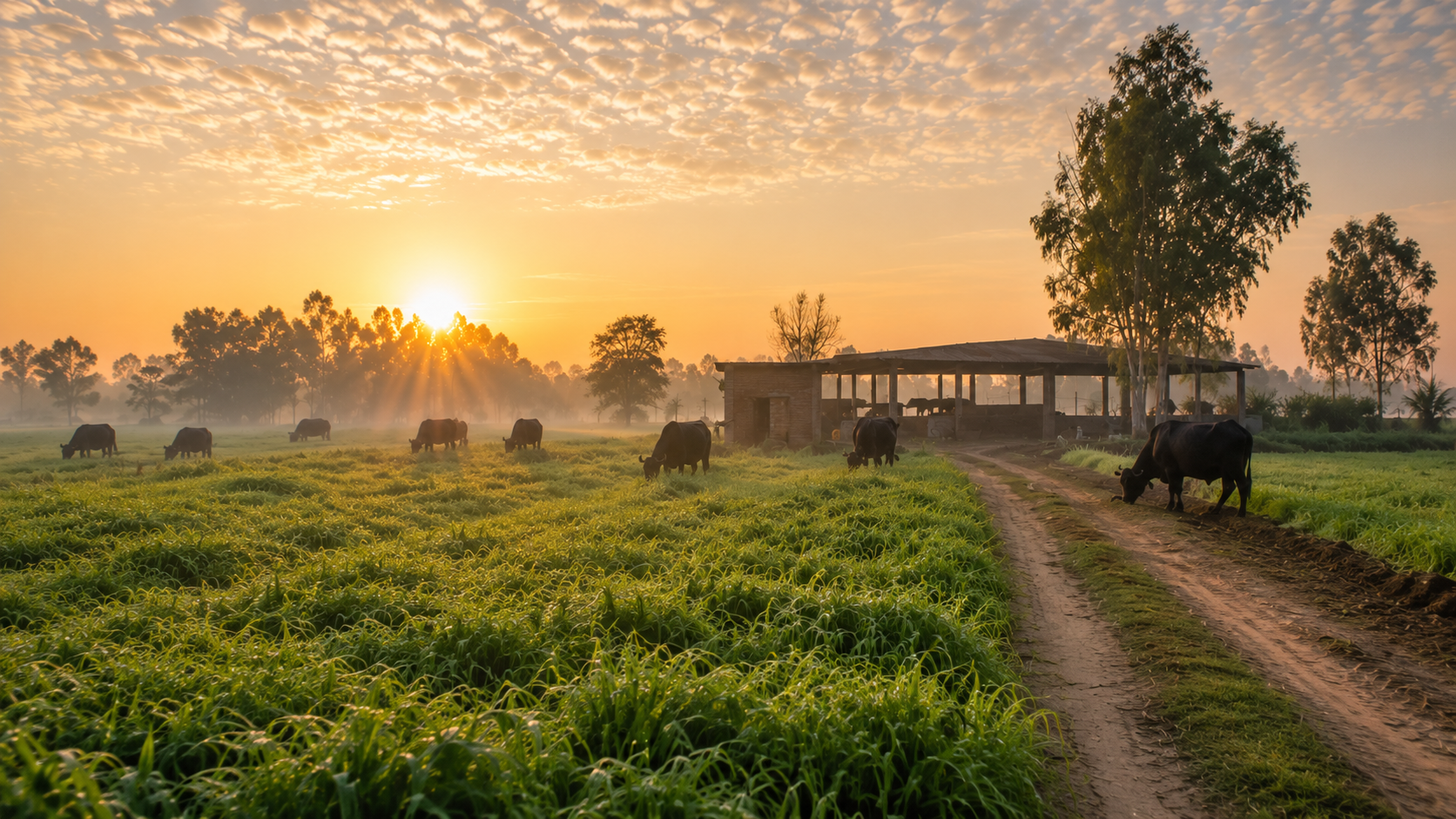 Siswal village farm at sunrise
